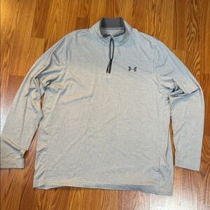 Under Armour Cold Gear Loose Fit 1/4 Zip Pullover Men Gray Striped XL